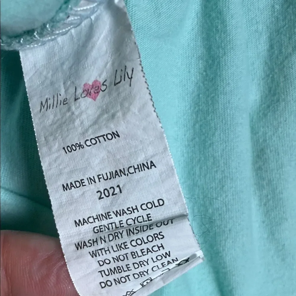 Millie Loves Lily Light Blue Sleeveless Kids Top with Ruffle Hem